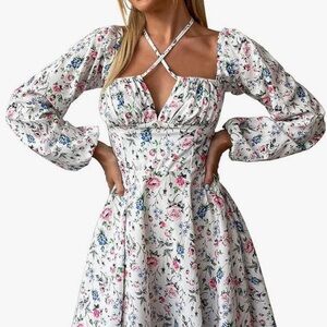 Floral long sleeve  dress